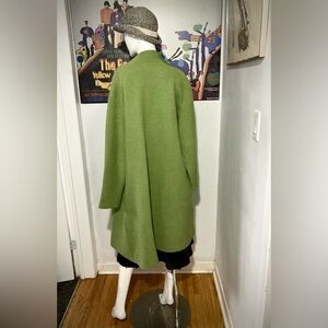Eileen Fisher Chartreuse Boiled Wool Car Coat